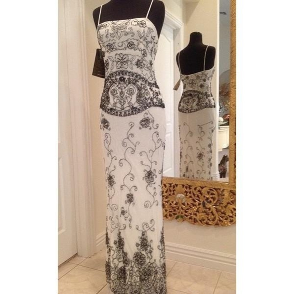 Attitudes by Debra long hand‎ beaded evening gown